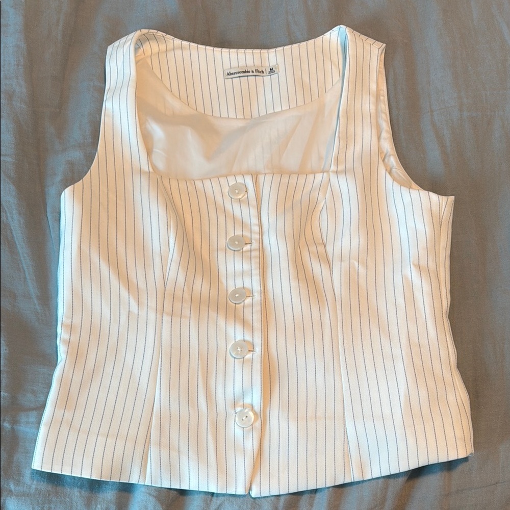Abercrombie & Fitch White Fitted Tank Top